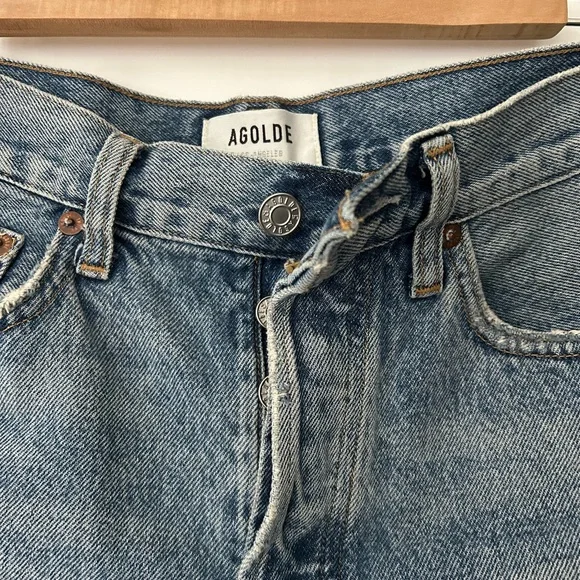 AGOLDE Women's Blue Denim Shorts - Picture 5 of 9